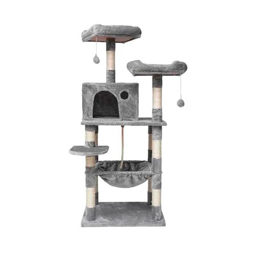 Torre para Gatos Bluelander 1.5 m Hamaca Rascador de Multiples Niveles