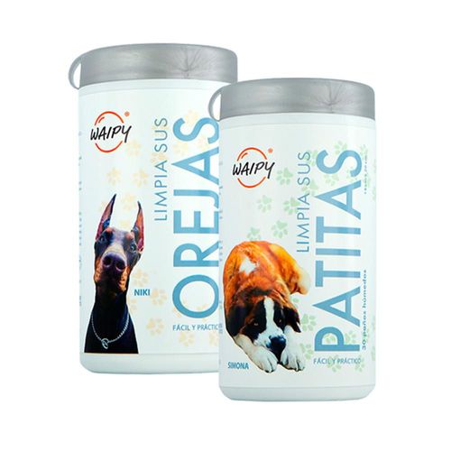 2 PACK LIMPIADOR DE OIDOS + LIMPIA PATITAS PARA MASCOTAS WAIPY