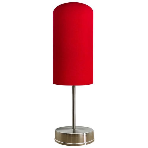 Lampara De Mesa, Luz Ideal, Murano Satín Pantalla De Tela Roja.