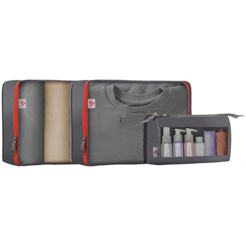 Organizadores de viaje para maletas bolsas organizadoras paquete 3 piezas Gris-CUARZO  ideal para maleta carry-on de mano esenciales para viaje