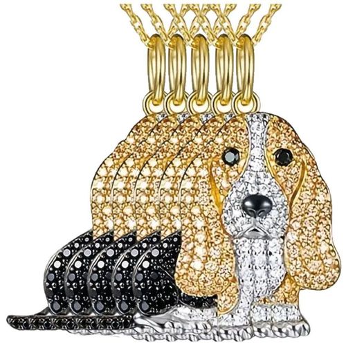 Collares de Basset Hound DogNeck05 MXKOG-005 Cadenas con Dije de Circonia