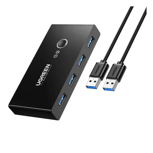 HUB adaptador 4 en 1 Ugreen con Switch selector 2 Salidas color negro