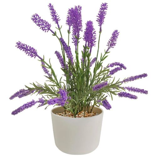 Planta artificial moderna con maceta decorativa Real Style Lavanda Compacta Pack de 2 unidades de 34cm de alto Artego