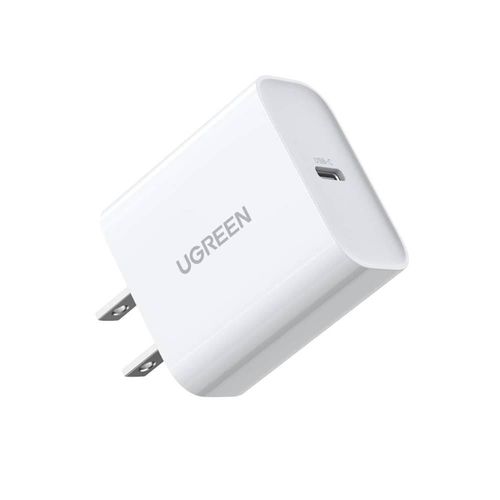 Cargador Tipo C de 20W Ugreen Carga Rápida color blanco
