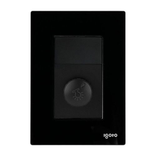 Placa armada cristal tipo dimmer negro