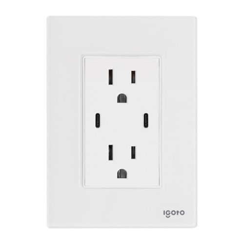 Placa con contacto 2 USBC blanco