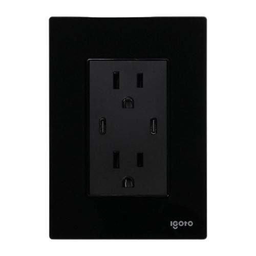Placa contacto 2 USBC negro