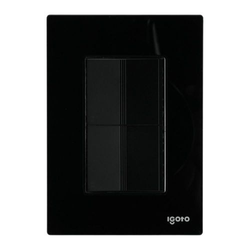 Placa armada cristal 2 apagadores escalera 1.5 módulos negro