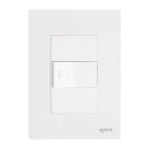 Placa armada cristal 1 boton timbre blanco