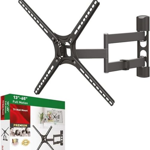 Soporte de Pared para TV BARKAN, articulado de Movimiento Completo de 13 a 65 Pulgadas, Soporte de visualización Plana/Curvada de 4 Movimientos.