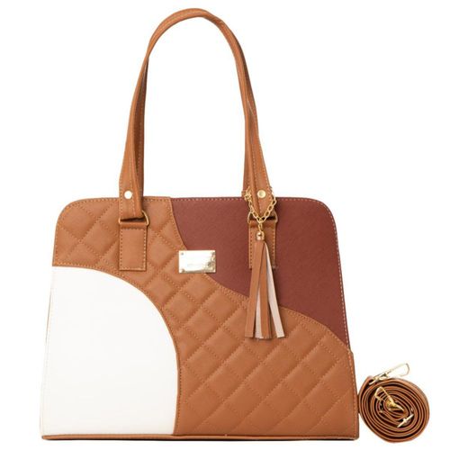 Bolso de mujer FANA Aleyna Color Blanco / Camel Premium M3803