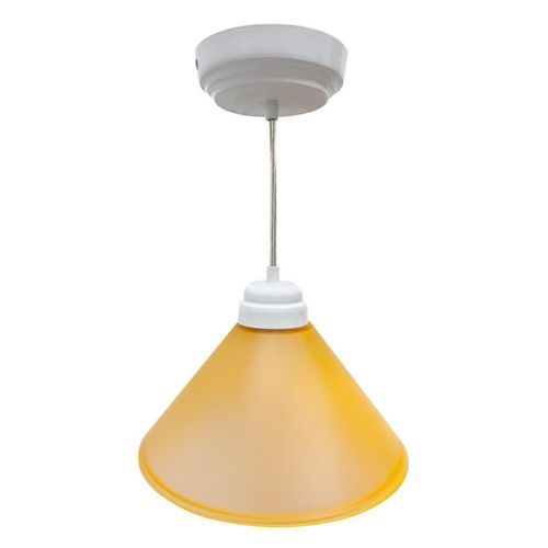 Lampara De Techo Luz Ideal, Campana 511 Herraje Blanco/Naranja.