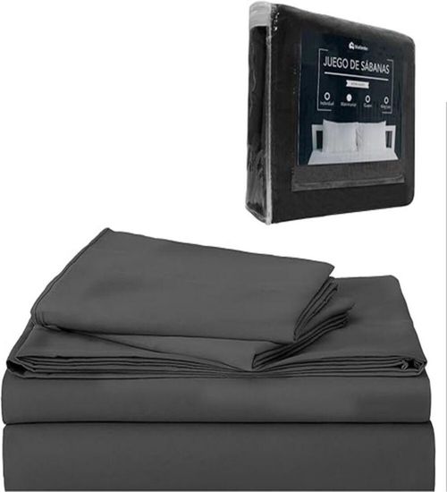 Sábanas Bluelander Lisas Color Negro Tamaño Queen