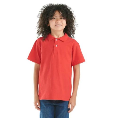 Playera polo Optima para niño y niña - 100% Algodón - Rojo