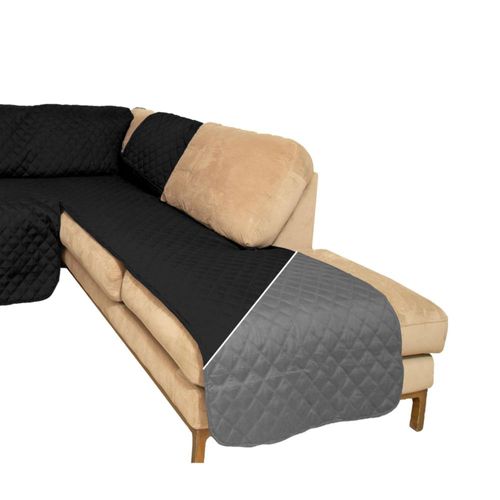 CUBRE SOFA ESQUINERO NEGRO /GRIS