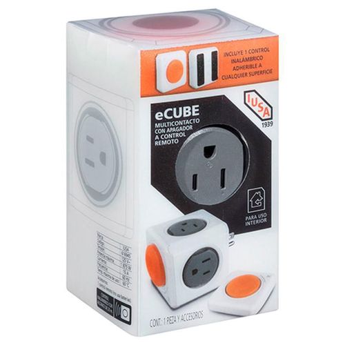 Multicontacto y Supresor de Picos eCUBE, control remoto