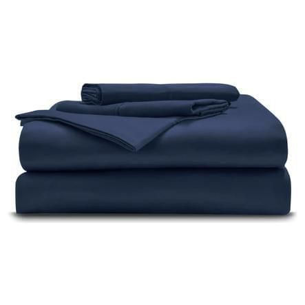 Juego De Sabanas Solid Azul Marino Matrimonial