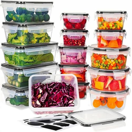 Recipientes Herméticos Bluelander para Almacenar 24 Piezas,Apto para Microondas, Horno, Congelador