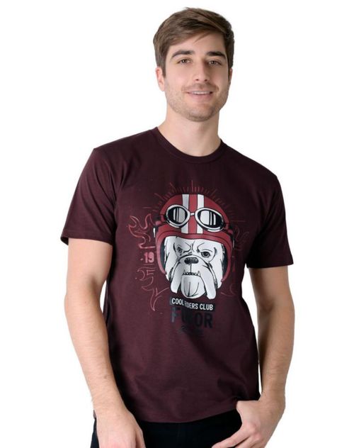 Playera Hombre Moda Camiseta Vino Furor 62107026 Rojo