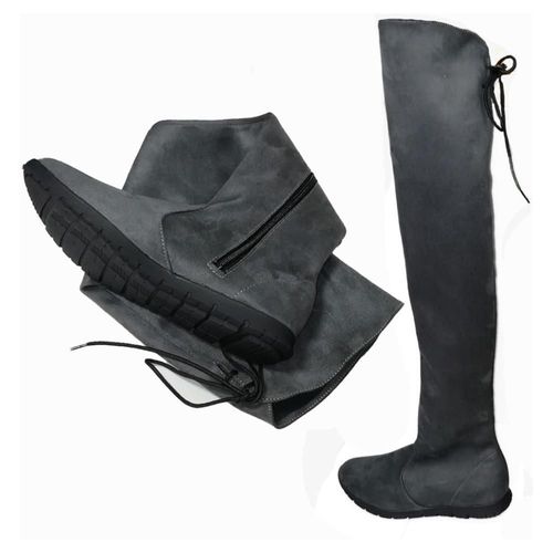 Bota Biker Piso para mujer Gris Oxford Nyxmart