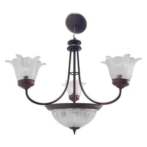 Candil De Techo Luz Ideal, Clásico 602 Chocolate 5 Luces.