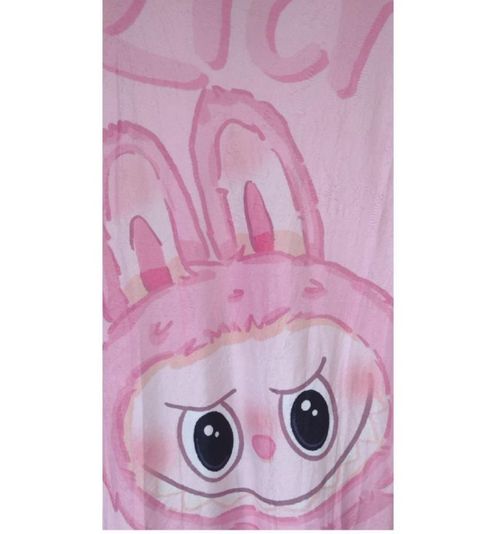 Cobija Frazada Ultra Suave Labubu Big Face Rosa