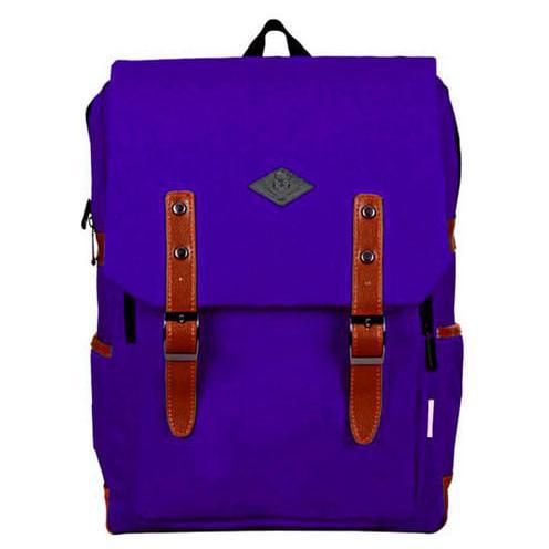 Mochila de moda escolar diseño vintage morado