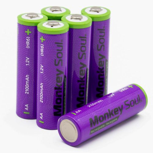 Pilas Baterías AA Recargables Monkey Soul 6 piezas 2100 mAh