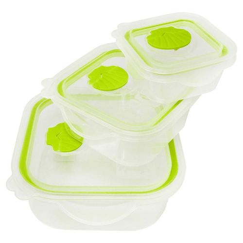 Juego De Recipientes Cuadrados Sea Shell Verde - Jr7179
