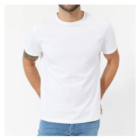 Playera Blanca Hombre Manga Corta Cuello Redondo Algodon