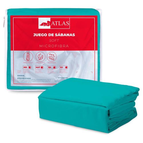 Juego de Sábanas Matrimonial Turquesa