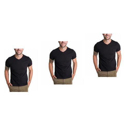 Pack De 3 Playera Negra Hombre Slim Fit Cuello V