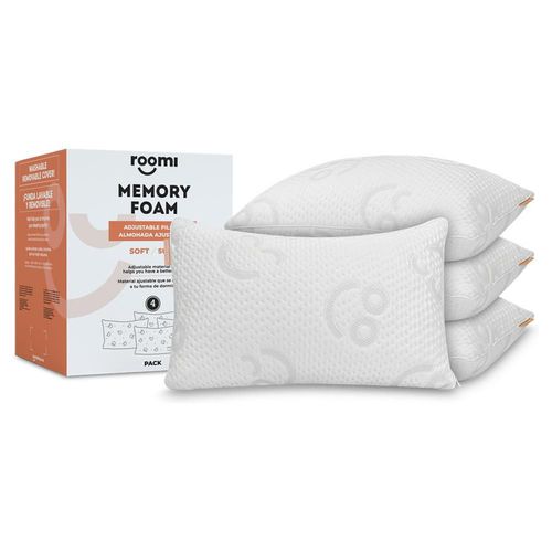 Almohada Ajustable Pack 4 de Memory Foam Triturado Roomi