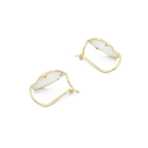 Aretes Corazón Abulón Oro Sólido 10k