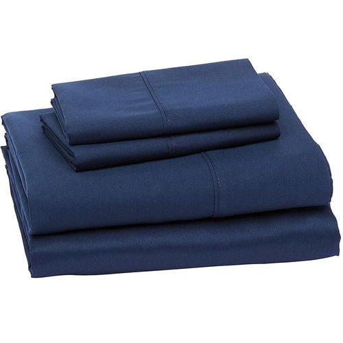 Juego de Sabanas 100% Algodón Frescas y Transpirables King Size Azul Navy Kyuden Home