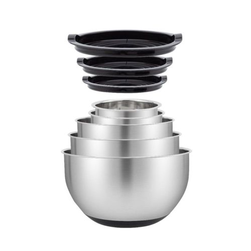 Juego de 5 Bowls con Tapa Hermética Acero Inoxidable Fraciel