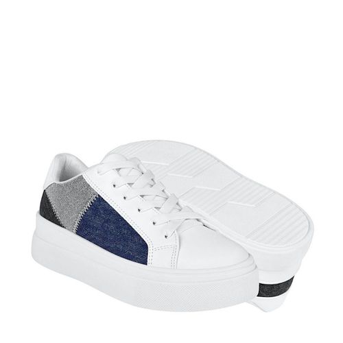 TENIS CASUALES DAMA STYLO 9132 SIMIPIEL BLANCO