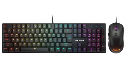 Kit Gamer de Teclado y Mouse Cougar Combat, Alámbrico, USB, Negro (Inglés) RGB