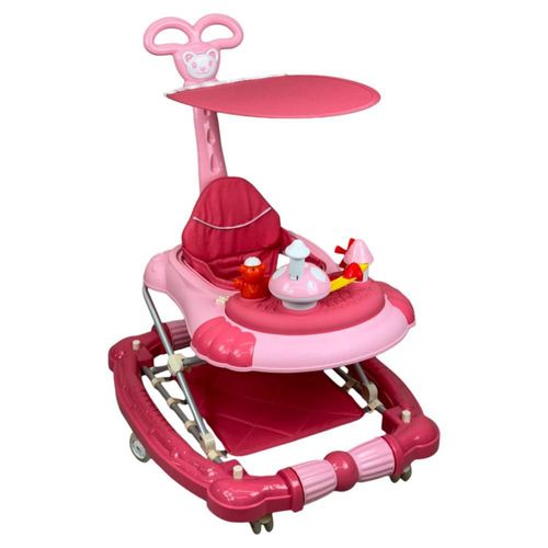 Andadera para Bebe Caminadora Plegable 3en1 Juguetero Mecedora Rosa