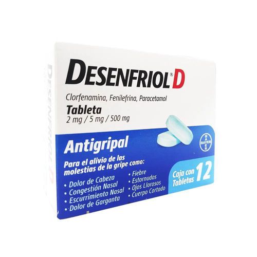 DESENFRIOL-D NF CLORFENAMINA - FENILEFRINA - PARACETAMOL 2/5/500 mg Ta