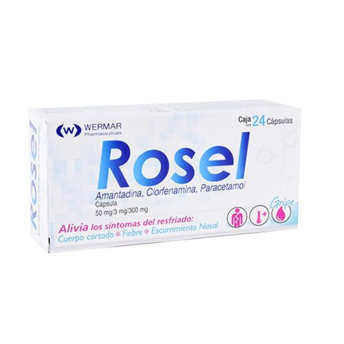 ROSEL AMANTADINA - CLORFENAMINA - PARACETAMOL 50/3/300 mg Cápsula