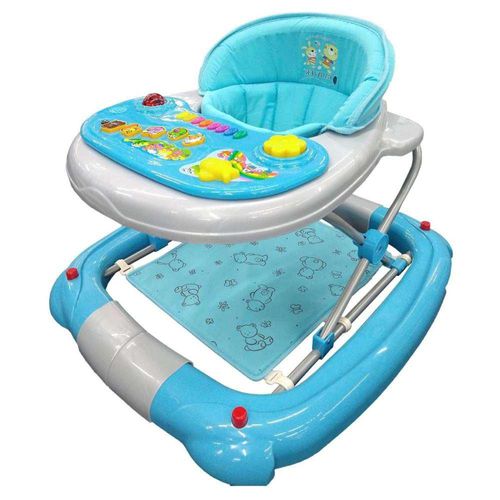 Andadera Mecedora 2 en 1 para Bebe Tablero Musical Tapete Azul