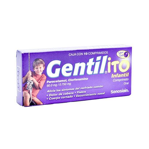 GENTILITO CLORFENAMINA - PARACETAMOL 0.750 / 80 mg Comprimido