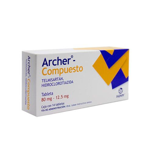 ARCHER COMPUESTO TELMISARTAN - HIDROCLOROTIAZIDA 80/12.5 mg Tableta