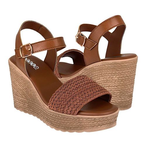 SANDALIAS DAMA STYLO 285 TEXTIL CAFÉ