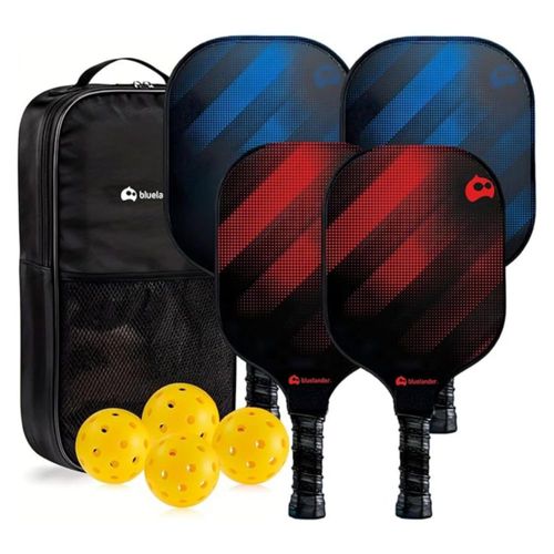 Juego Pickleball Bluelander. Estuche con 4 paletas y 4 pelotas