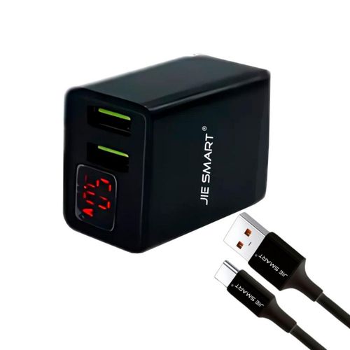 Cargador Doble Entrada Tipo C JIE SMART Carga Rápida 45W