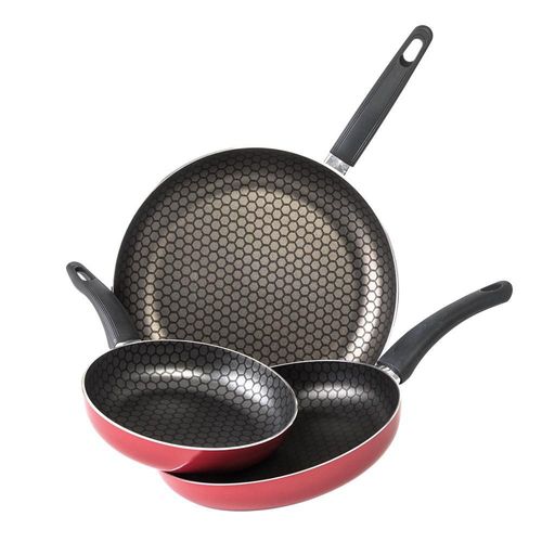 Juego 3 Sartenes 20, 24 y 30 cm Aluminio Habana Rojo Cinsa