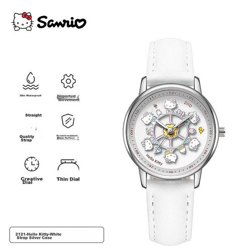 Reloj Hello Kitty  diseño ligero para niñas blanco