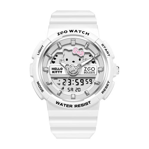 Reloj Hello Kitty deportivo doble pantalla impermeable rosa